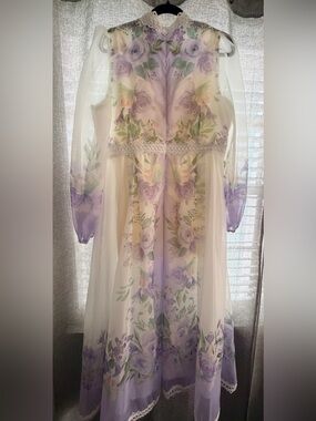 dalia macphee tie neck printed midi dress Tie Shoulder Printed Midi Dress